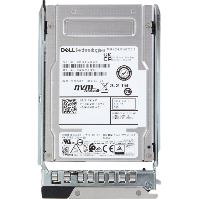 Alt view image 5 of 5 - MXM95-CDL Dell 3.2TB Data Center NVMe Gen4 MU TLC 2.5 SSD CD8-V