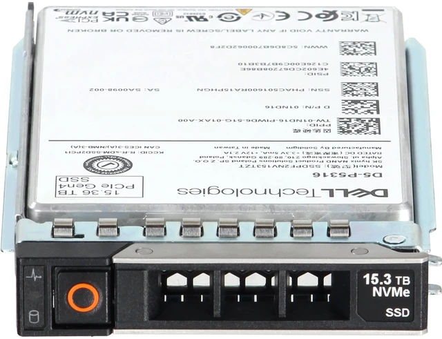 Alt view image 2 of 5 - 1ND16-CD1 Dell 15.36TB Enterprise NVMe Gen4 RI QLC 2.5 SSD D5-P5316