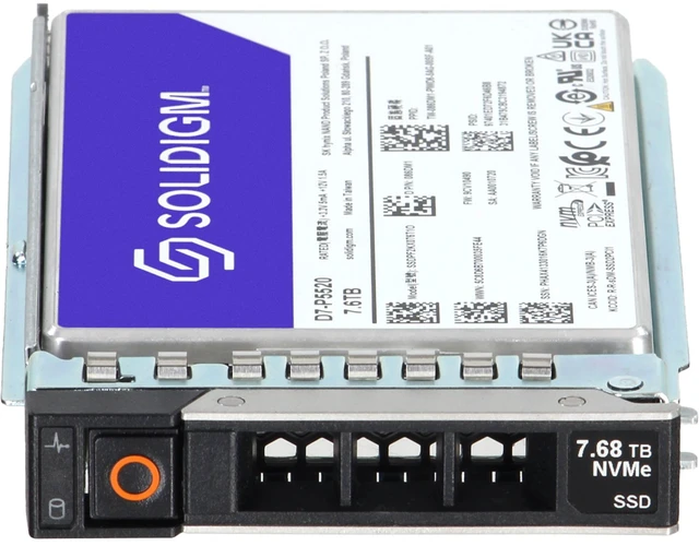 Alt view image 2 of 5 - 86DM1-CDL Dell Solidigm 7.68TB Enterprise NVMe Gen4 RI TLC SED 2.5 SSD D7-P5520
