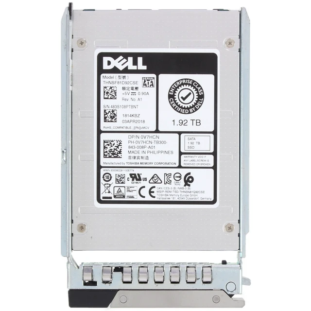 Alt view image 5 of 5 - V7HCN-CDL Dell 1.92TB 6Gbps SATA RI MLC 2.5 SSD THNSF81D92CSE