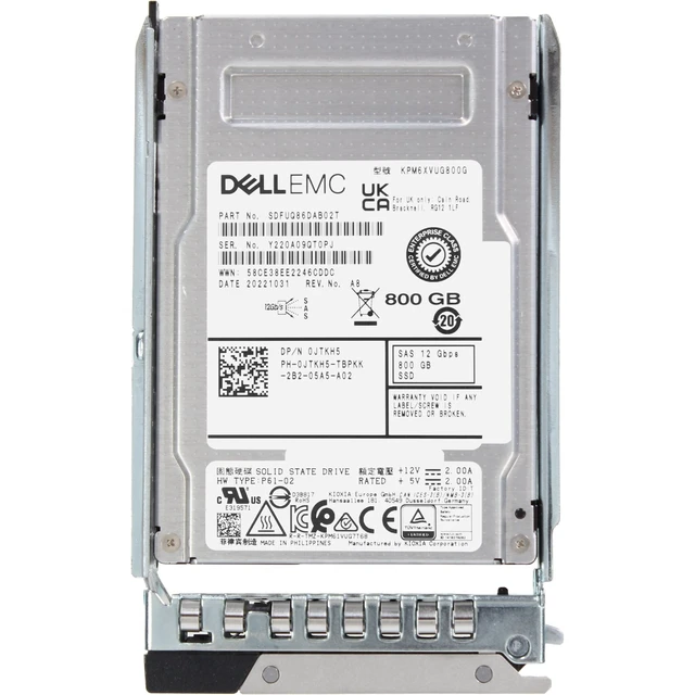 Alt view image 5 of 5 - JTKH5-CDN Dell 800GB 12/24Gbps SAS MU TLC 2.5 SSD KPM6XVUG800G