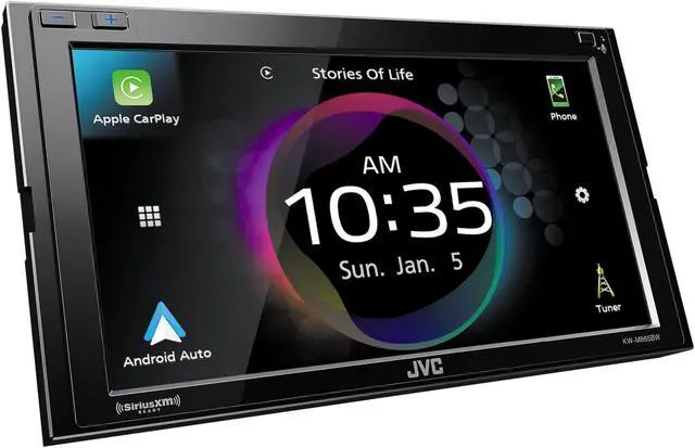 Alt view image 2 of 4 - JVC KW-V960BW CD\DVD AV Receiver with Bluetooth, Wireless Android Auto & Wireless Apple CarPlay, Includes KS-GC10Q Qi Wireless Charging and SXV300v1 Satellite Tuner