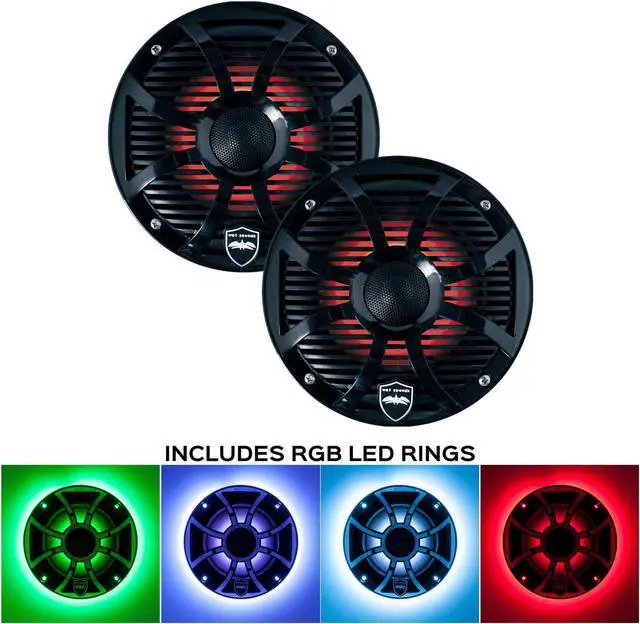 Alt view image 2 of 5 - Wet Sounds REVO-6-SWB 6.5 Coaxial Speaker W/ Closed SW Grille - Black (Pair)"