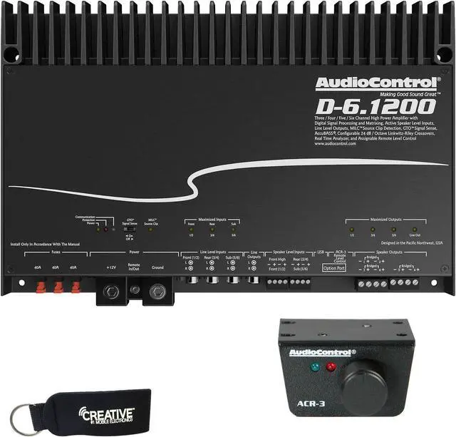Main image of AudioControl D-6.1200 6-Channel Car Amplifier with Digital Signal Processing & ACR-3 Dash Remote