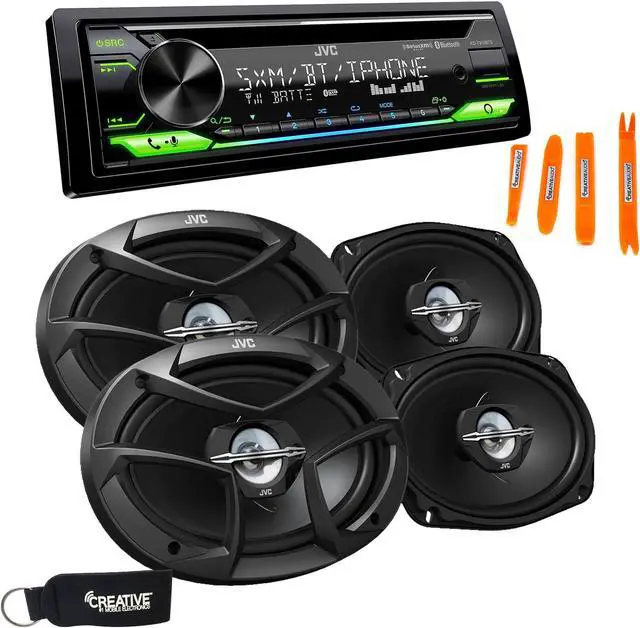 Main image of JVC KD-T910BTS - CD Receiver w/ Bluetooth, Front USB, AUX, Amazon Alexa, SirusXM Ready + Two Pairs Of JVC 6x9" Speakers