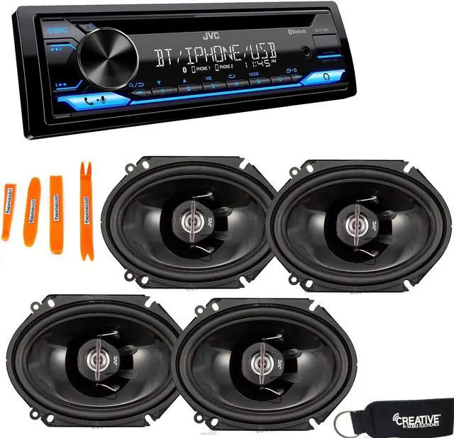 Main image of JVC KD-T710BT - CD Receiver featuring Bluetooth, Front USB, AUX, Amazon Alexa + Two Pairs Of JVC 6x8" Speakers