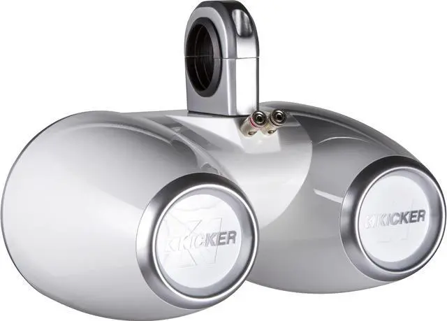 Alt view image 3 of 4 - Two Pairs of Wet Sounds REVO6-XWW White 6.5" LED Speakers in KMTED White Enclosures with KMLC LED Controller