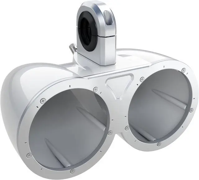 Alt view image 4 of 4 - Two Pairs of Wet Sounds REVO6-XWW White 6.5" LED Speakers in KMTED White Enclosures with KMLC LED Controller