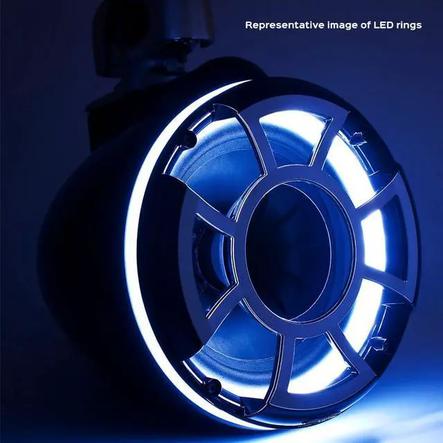 Alt view image 4 of 4 - Wet Sounds REV 10 X Mount Tower Speakers with Wet Sounds LEDKITREV10-RGB RGB LED Speaker Rings