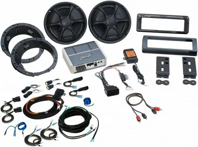 Alt view image 2 of 8 - Stinger SVTHD9813KIT Plug & Play Speaker/Amp Kit for Harley