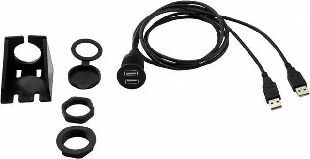 Main image of Stinger SSUSB2 Panel Mount Dual USB Cable With Multi Mount Accessories 4ft