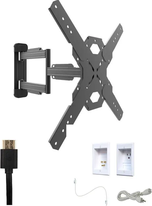 Main image of Kanto PDX650W Tv Mounting package W/ Single outlet thru wall power kit
