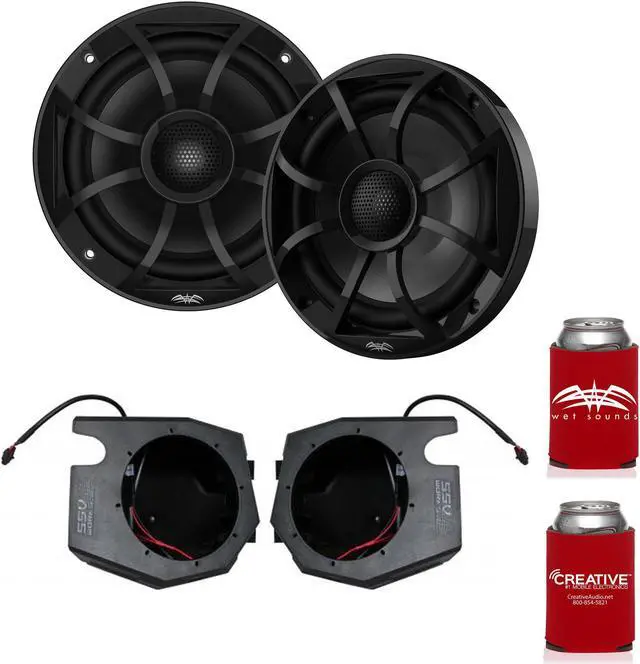 Main image of Wet Sounds RECON 6-BG 6.5" Black Grill Marine Speakers with RZ4-F65U 2014-2019 Polaris RZR Front Kick Pods