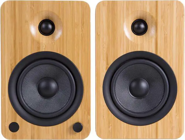 Alt view image 19 of 20 - Kanto YU4 Powered Bookshelf Speakers with Built-In Bluetooth - Pair (Bamboo)