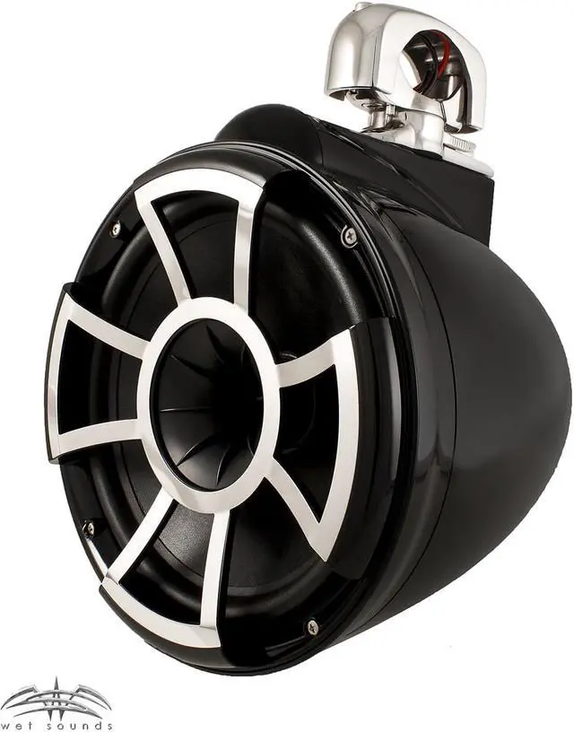 Alt view image 4 of 4 - Wet Sounds REV10B-SC Black REV 10 Swivel Clamp Tower Speakers with Wet Sounds SDX2 1250 Watt 2-channel Amplifier