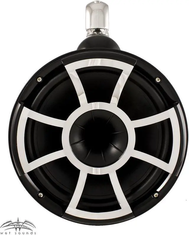 Alt view image 3 of 4 - Wet Sounds REV10B-SC Black REV 10 Swivel Clamp Tower Speakers with Wet Sounds SDX2 1250 Watt 2-channel Amplifier