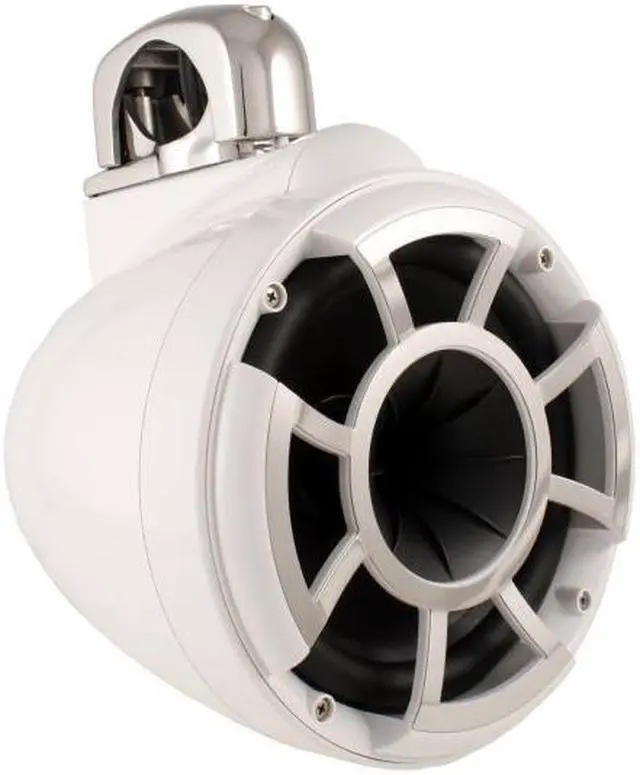 Alt view image 4 of 4 - Wet Sounds REV10W-FMINI 10" White Tower Speakers with Stainless Steel Fixed Mini Clamps & SYN-DX2.3 1200 Watt Amplifier