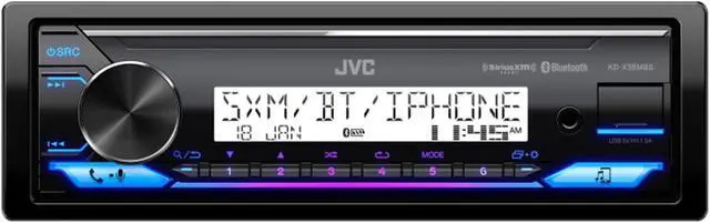 Alt view image 4 of 4 - JVC KD-X38MBS Marine Digital Media Receiver with Bluetooth, USB, SiriusXM Ready, Conformal Coated PCB with 2 Pairs KM654L 6.5" Marine Coax Speakers w/RGB Lighting