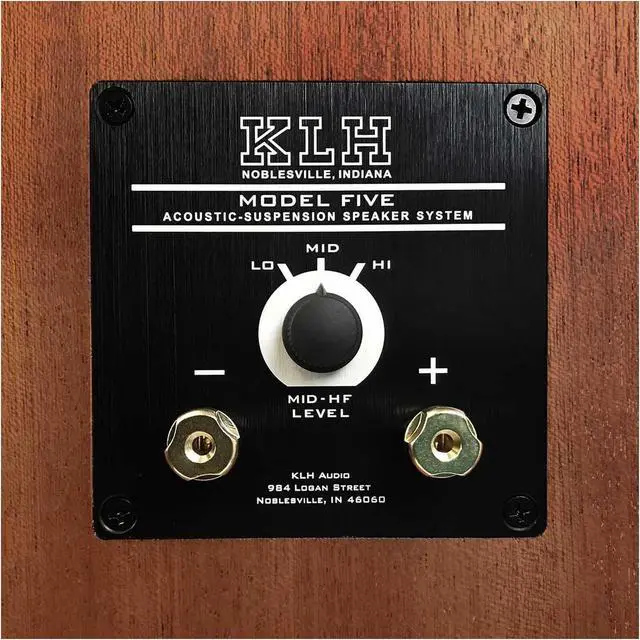 Alt view image 4 of 4 - KLH Model Five 3-way Acoustic-Suspension design Speaker with 10" woofer, 4" mid-range, 1" Aluminum tweeter - African Mahogany (Pair)
