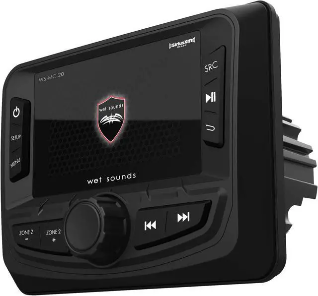 Alt view image 3 of 4 - Wet Sounds WS-MC-20 2-Zone Media Center with WS-G2-TR Wired Transom Remote for MC-20 (No Display)