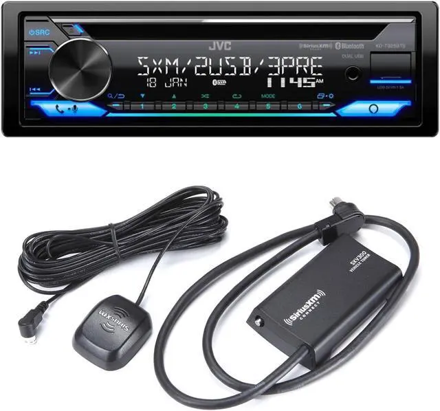 Main image of JVC KD-T925BTS CD Receiver featuring Bluetooth®, Front & Rear Dual USB, Sirius XM, Amazon Alexa, 13-Band EQ, Variable-Color Illumination, with SXV300v1 Satellite Radio Tuner