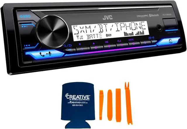 Alt view image 2 of 4 - JVC KD-X38MBS Marine Digital Media Receiver with Bluetooth, USB, SiriusXM Ready, Conformal Coated PCB with 2 Pairs KM654L 6.5" Marine Coax Speakers w/RGB Lighting