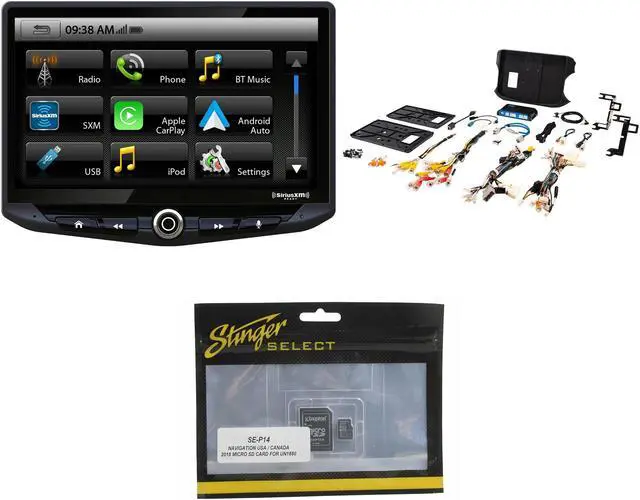 Main image of Stinger Heigh10 10" In-dash Infotainment System compatible with Apple CarPlay & Android Auto, Includes Navigation Card & Installation Kit compatible with Tacoma Trucks 16-21