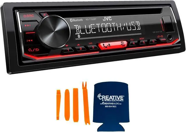 Alt view image 2 of 4 - JVC KD-T720BT 1-DIN CD Receiver with Bluetooth Wireless Technology and USB/AUX Input with PAC SWI-CP2 Steering Wheel Interface