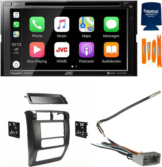 Main image of JVC Bundle - JVC KW-V950BT 6.8" Apple CarPlay/Android Auto Digital Media Receiver with Dash Kit, Wiring Harness and Antenna Adaptor, Compatible with Wrangler, 03-06