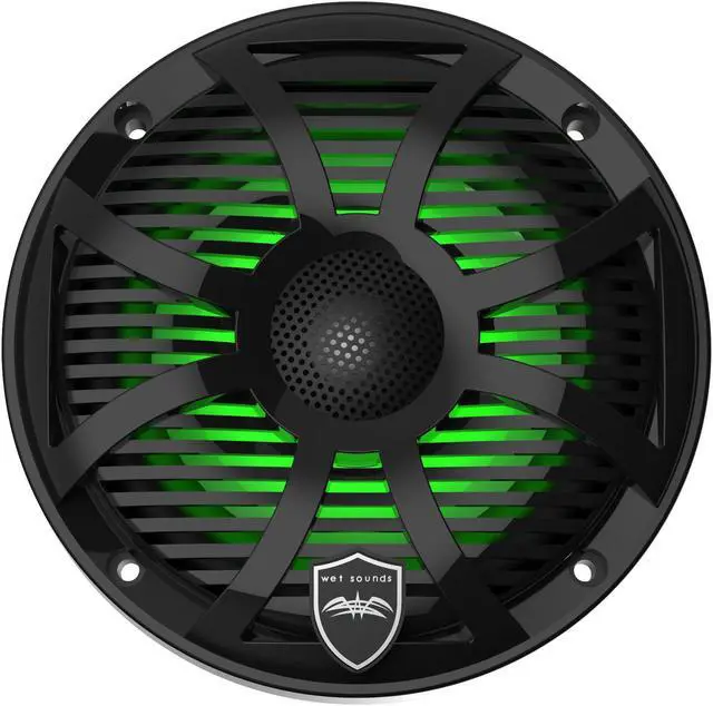 Alt view image 4 of 5 - wet sounds revo 6swb black closed sw grille 6.5 inch marine led coaxial speakers pair