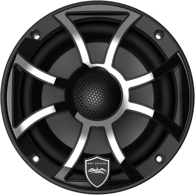Alt view image 2 of 4 - Wet Sounds REVO 6-XSB-SS Black XS / Stainless Overlay Grill 6.5 Inch Marine LED Coaxial Speakers (pair)