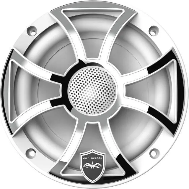Alt view image 2 of 4 - Wet Sounds REVO 6-XSW-SS White XS / Stainless Overlay Grill 6.5 Inch Marine LED Coaxial Speakers (pair)