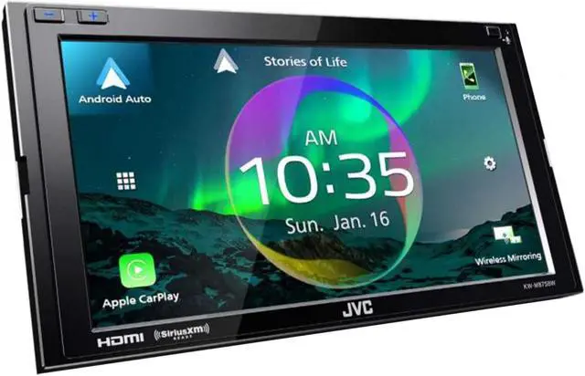 Alt view image 7 of 11 - JVC KW-M875BW 2-DIN Car Stereo, Wireless Apple CarPlay/AA, SXM, 13-Band EQ Radio