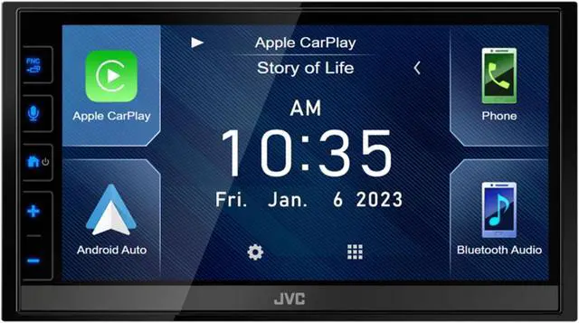 Alt view image 16 of 20 - JVC KW-M785BW Wireless Apple CarPlay Android Auto Digital Media Player, Double Din, 6.8 Inch LCD Touchscreen, AM/FM, Bluetooth, USB Port, iDatalink Maestro, SiriusXM, Class D Amp, Car Radio