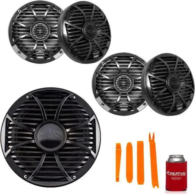 Main image of Wet Sounds Two pairs of SW-65ic-B 6.5" speakers, and a 10" SW-10FAS2-BV2 Subwoofer