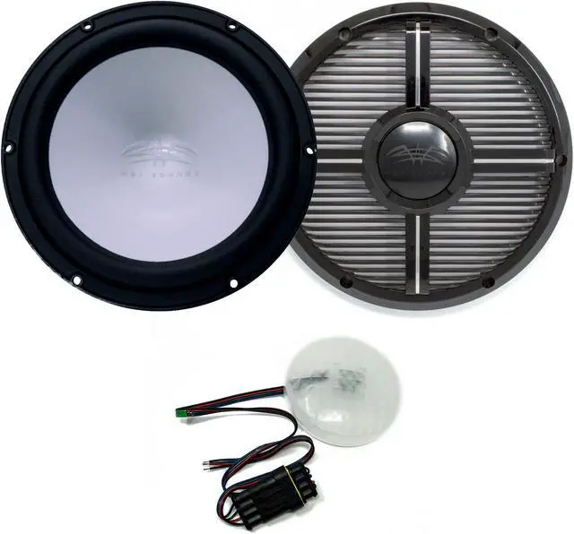 Main image of Wet Sounds REVO 12 FA S4-B 12" Black 4-Ohm Subwoofer with REVO 12XW-BGRILL 12" Subwoofer Grill with RGB LED kit