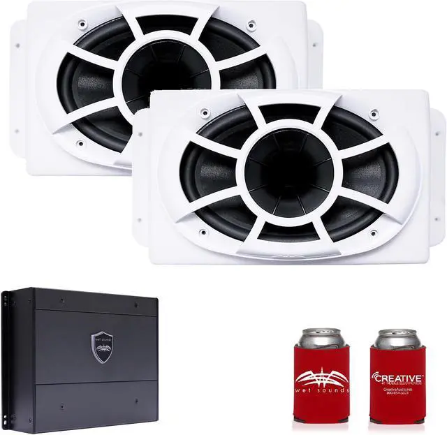 Main image of Wet Sounds REV6X9-SM-W HCLD 6x9" in White Roto-Molded Enclosure & SYN-DX2 750 Watt Amplifier