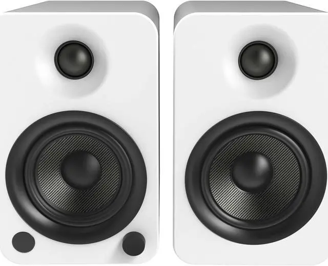 Alt view image 17 of 19 - Kanto YU4 Powered Bookshelf Speakers with Built-In Bluetooth - Pair (Matte White)