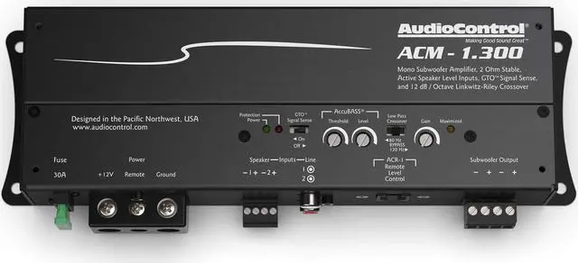 Alt view image 13 of 20 - Audio Control ACM-1.300 Monoblock Micro Amplifier with Accubass
