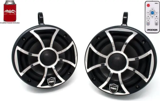 Main image of Wet Sounds REVO 6-XSB-SS Black 6.5 Inch Marine LED Speakers & Enclosures (1.75" Clamps) & LED Controller
