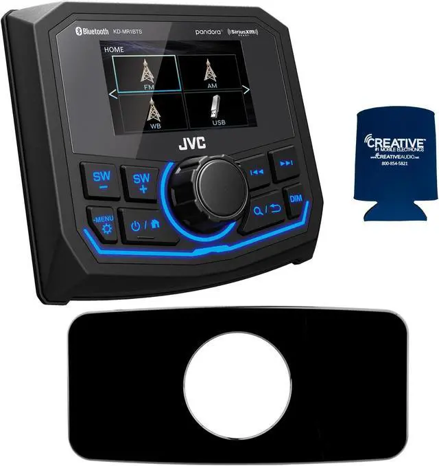 Main image of JVC KD-MR1BTS Waterproof Radio compatible With Stinger Marine SEADASH3B Universal Marine 3" Radio Dash Kit - Black,