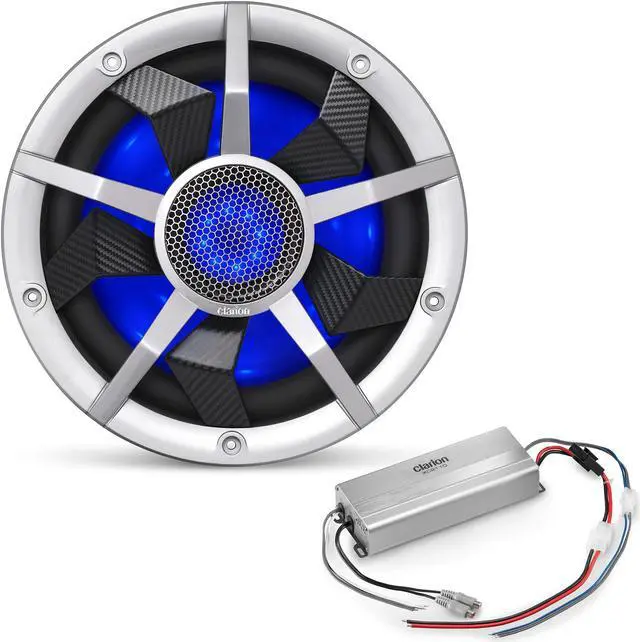 Main image of Clarion Marine Subwoofer Amplifier Bundle - 10" CM2513WL LED Sub Woofer and XC2110 Amplifier