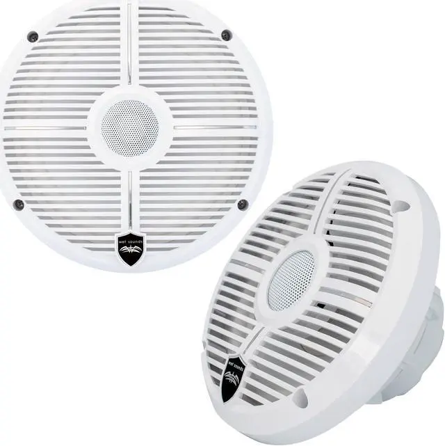 Alt view image 2 of 4 - Wet Sounds - Two Pairs Of RECON 6-XWW RGB White LED 6.5" Speakers And A Kicker KXMA400.4 Marine Amplifier