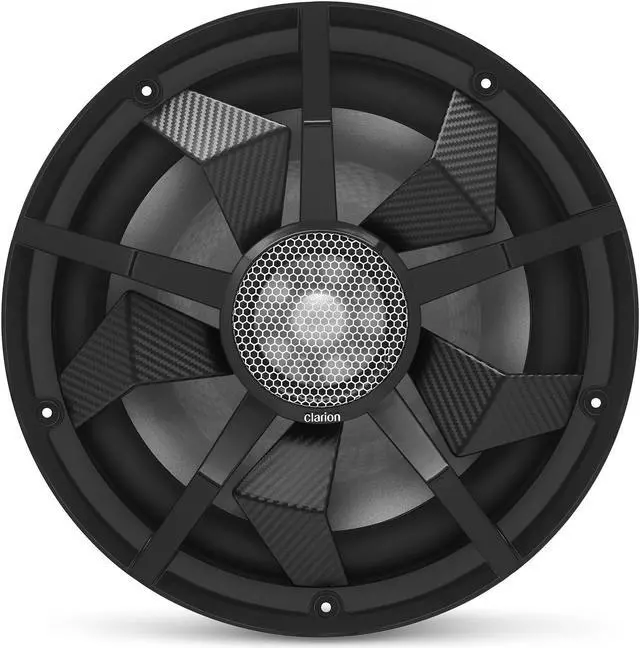 Alt view image 4 of 4 - Clarion Marine Bass Bundle - CM3013WL 12" RGB LED subwoofer includes Black & Silver Grilles, Clarion Marine XC2110 Amplifier