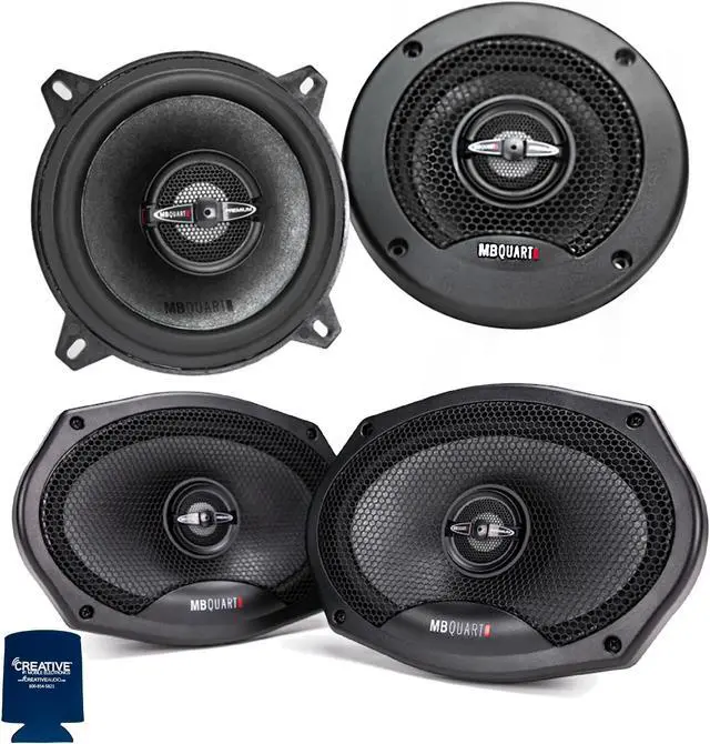 Main image of MB Quart PK1-113 5.25" Coaxial with PK1-169 6x9" Coaxial Speakers Premium Bundle