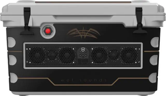 Alt view image 2 of 4 - Wet Sounds Stealth SHIVR-55-GRY Gray High Output Audio Cooler Speaker System + Full Gator Step Kit - Black over Whiskey