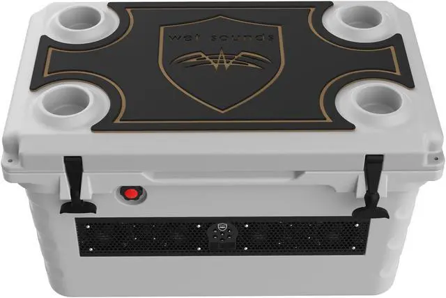 Alt view image 2 of 4 - Wet Sounds Stealth SHIVR-55-GRY Gray High Output Audio Cooler Speaker System + Top Gator Step Kit - Black over Whiskey