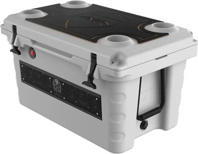 Main image of Wet Sounds Stealth SHIVR-55-GRY Gray High Output Audio Cooler Speaker System + Top Gator Step Kit - Black over Whiskey