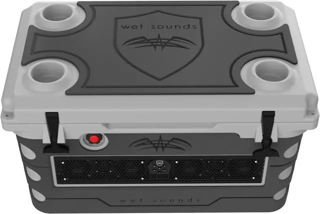 Alt view image 2 of 4 - Wet Sounds Stealth SHIVR-55-GRY Gray High Output Audio Cooler Speaker System + Full Gator Step Kit - Gray Over Black