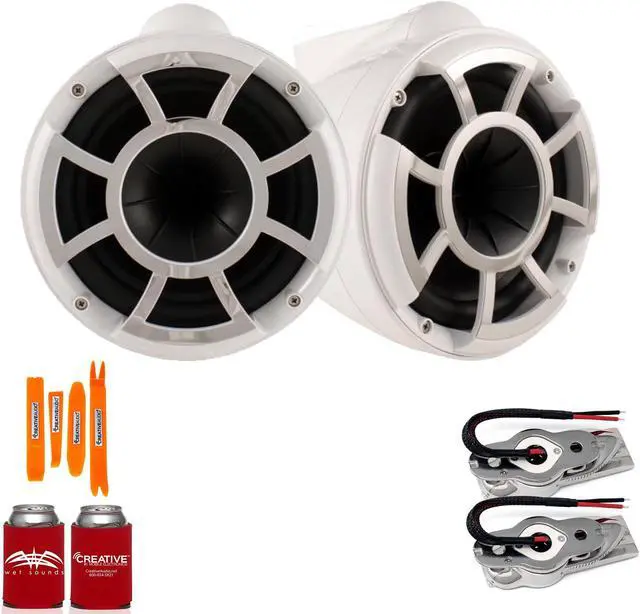 Main image of Wet Sounds REV8W-SXM 8" Tower Speakers w/ Stainless Swivel Base Mount (NO CLAMP)